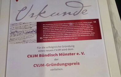 Gründungspreis für CVJM Bündisch Münster