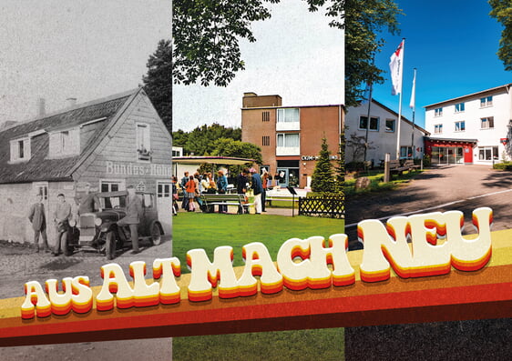 Bundeshöhe Zeitschnitt mit Schrift aus alt mach neu